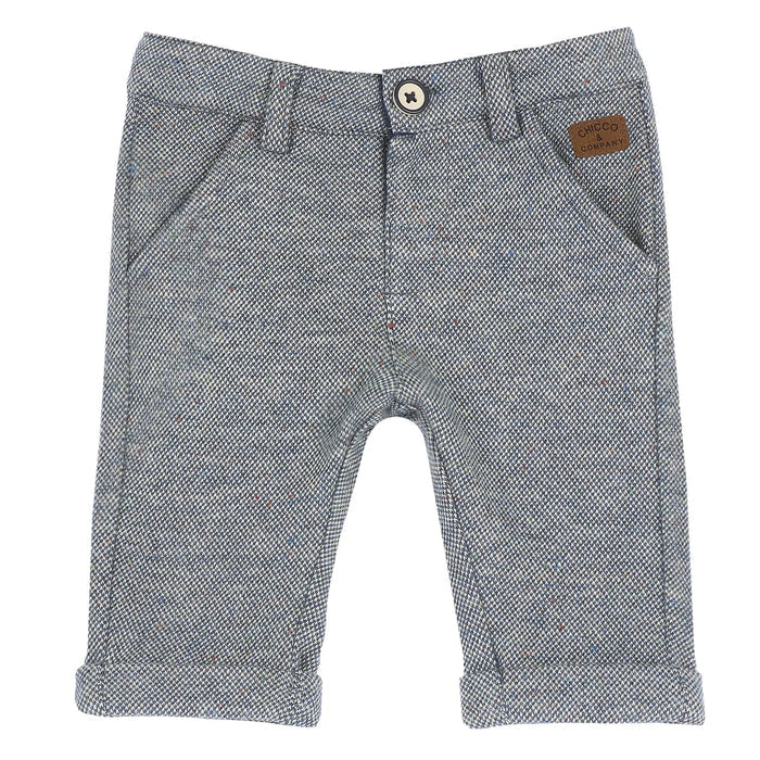 Boys Grey Solid Knitted Trouser
