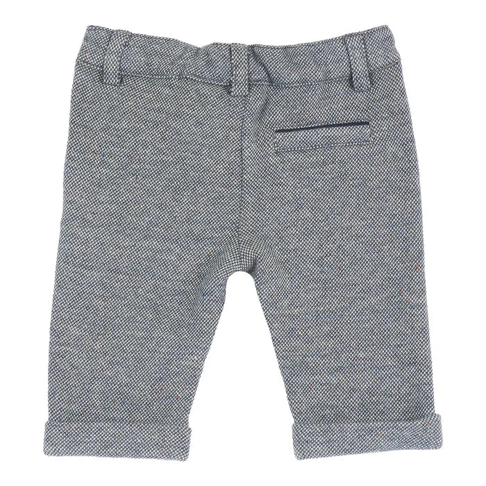 Boys Grey Solid Knitted Trouser