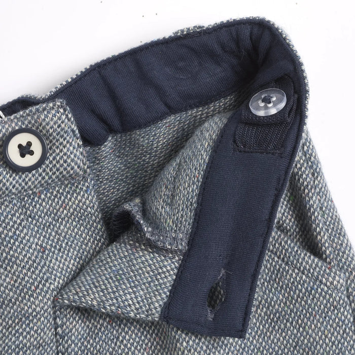 Boys Grey Solid Knitted Trouser