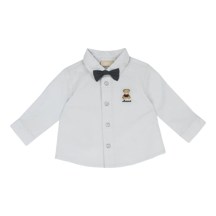 Boys Light Blue Embroidered Long Sleeve Shirt