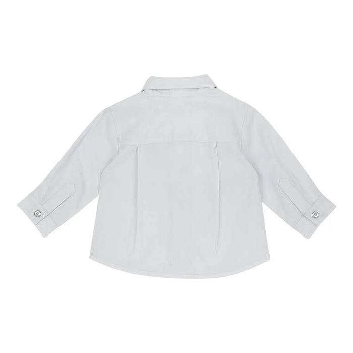 Boys Light Blue Embroidered Long Sleeve Shirt