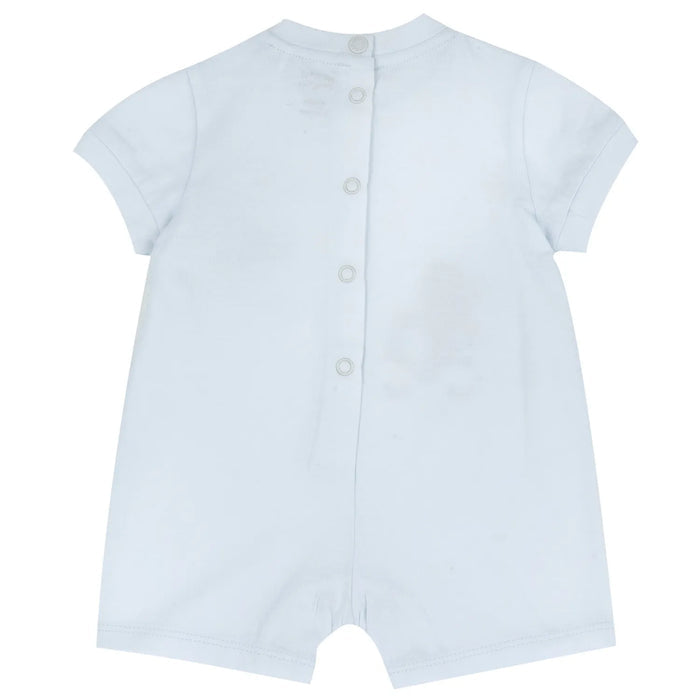 Boys Light Blue Printed Romper