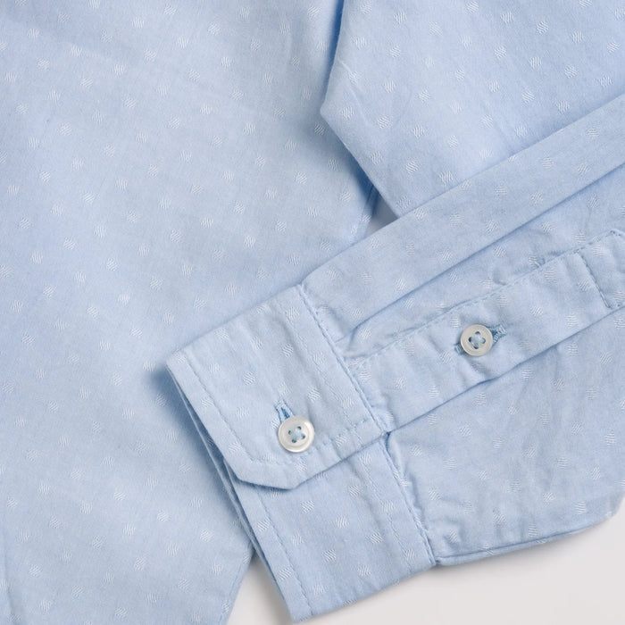 Boys Light Blue Solid Formal Shirt