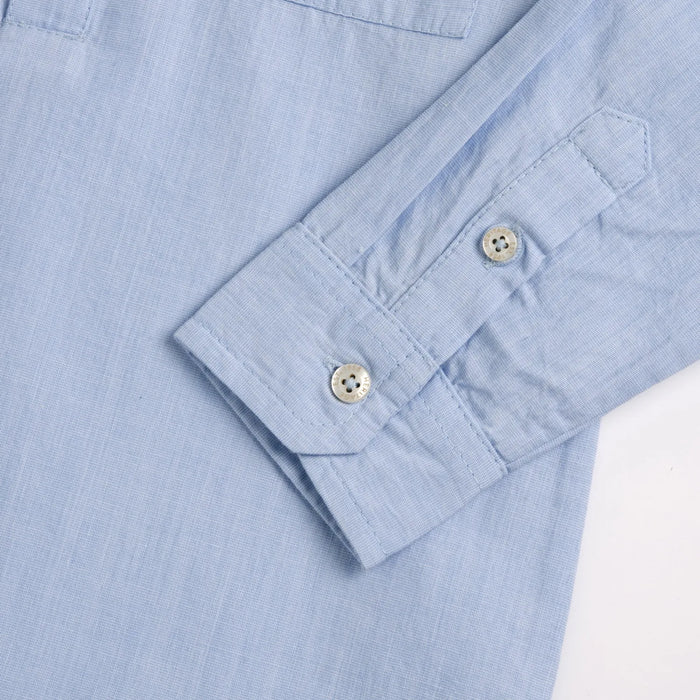 Boys Light Blue Solid Shirt