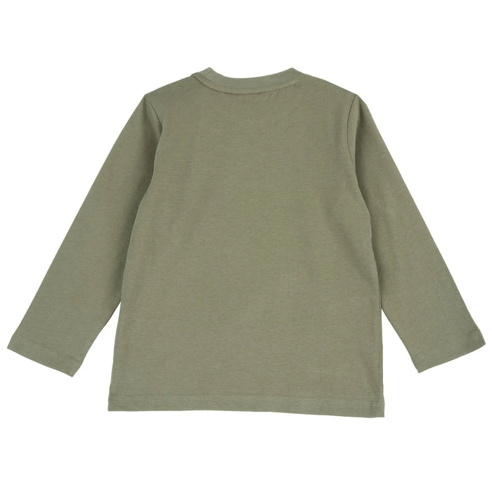 Boys Light Green Printed Long Sleeve T-shirt