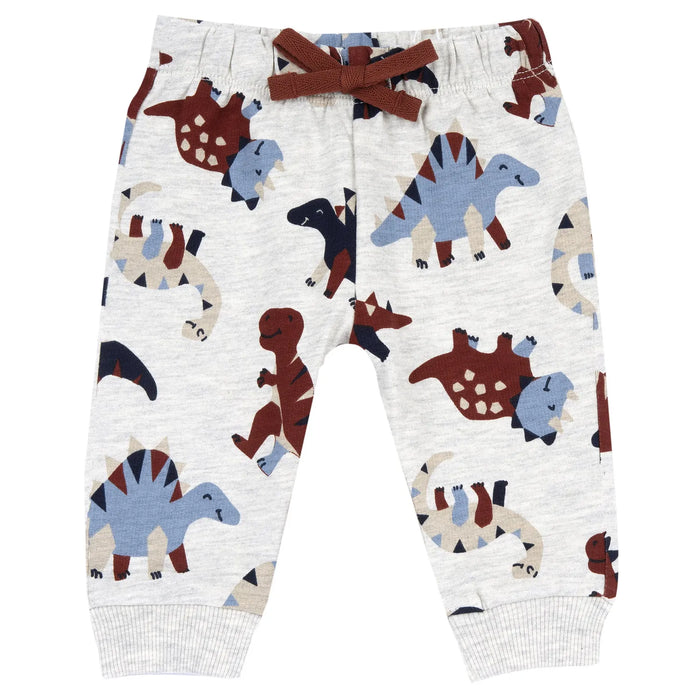 Boys Light Grey Printed Joggers