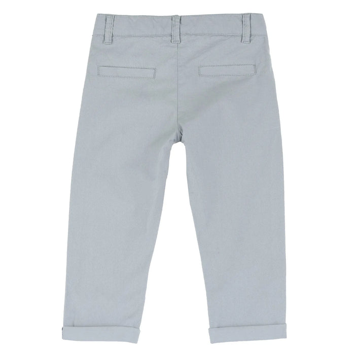 Boys Light Grey Solid Trouser
