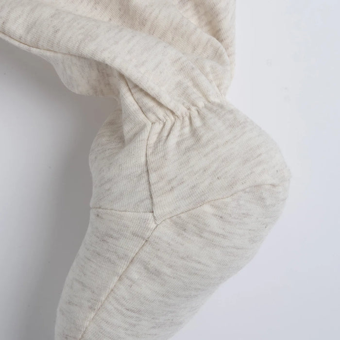 Boys Light Natural Embroidered Back Opening Babysuit