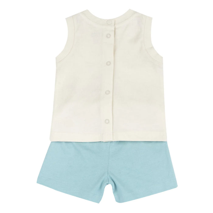 Boys Light Natural Printed T-Shirt with Shorts