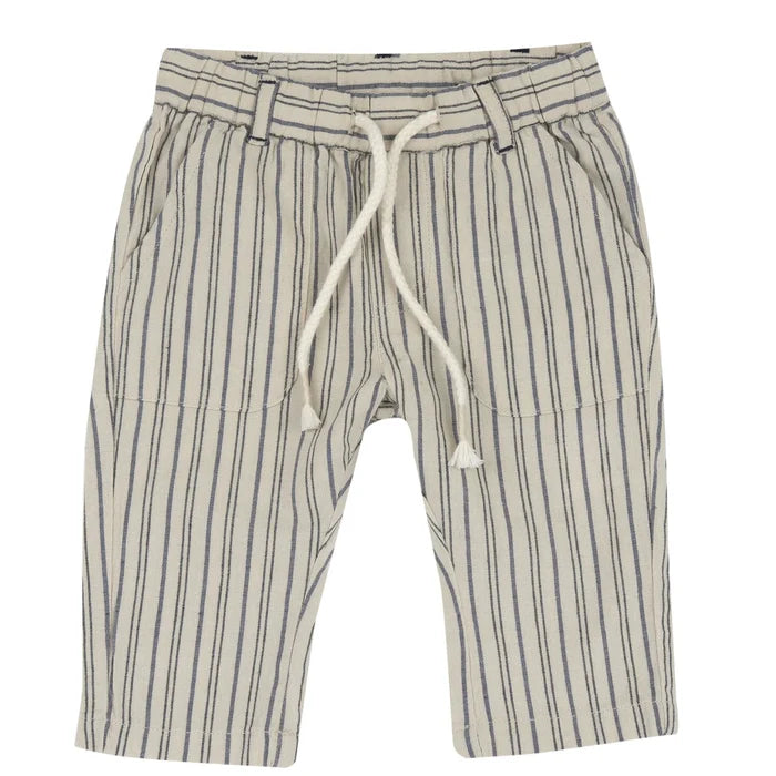 Boys Light Natural Striped Trouser