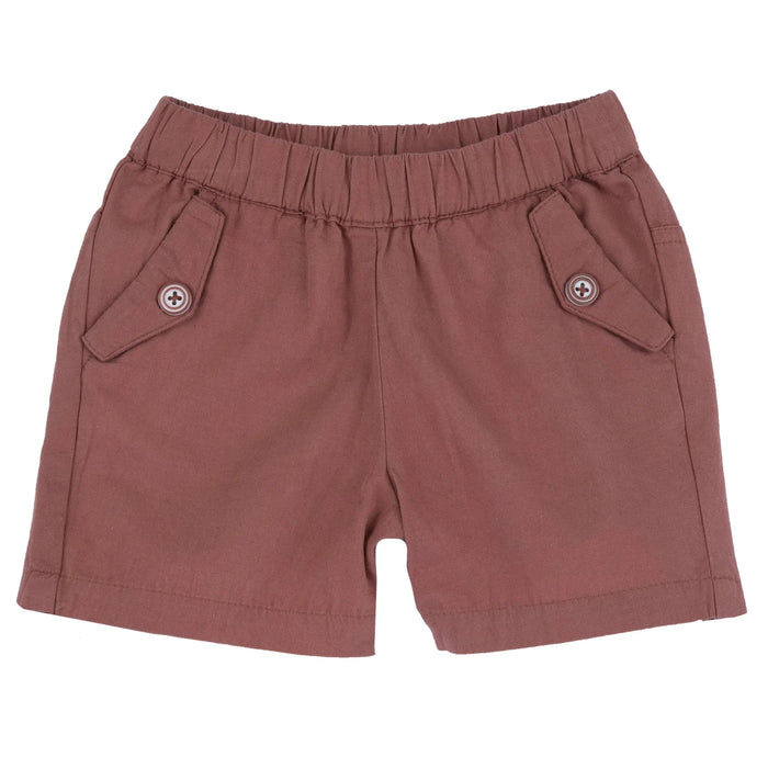 Boys Light Red Solid Shorts