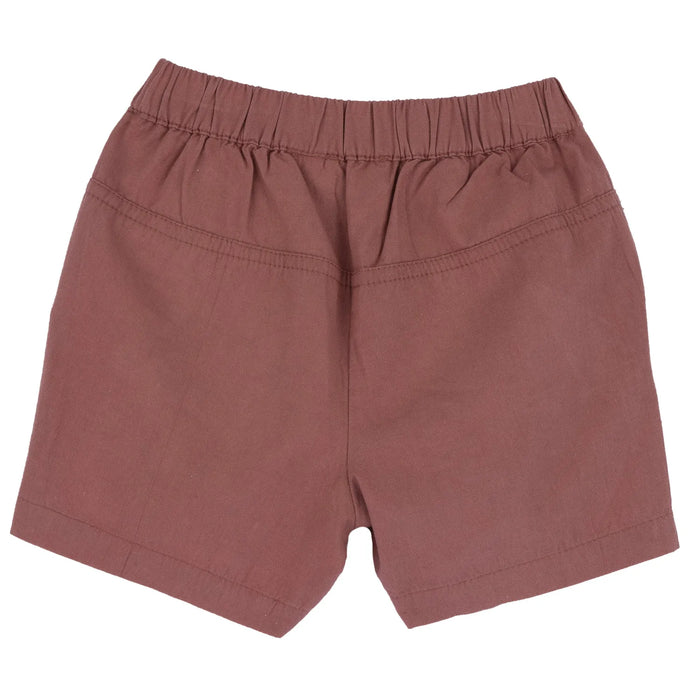 Boys Light Red Solid Shorts