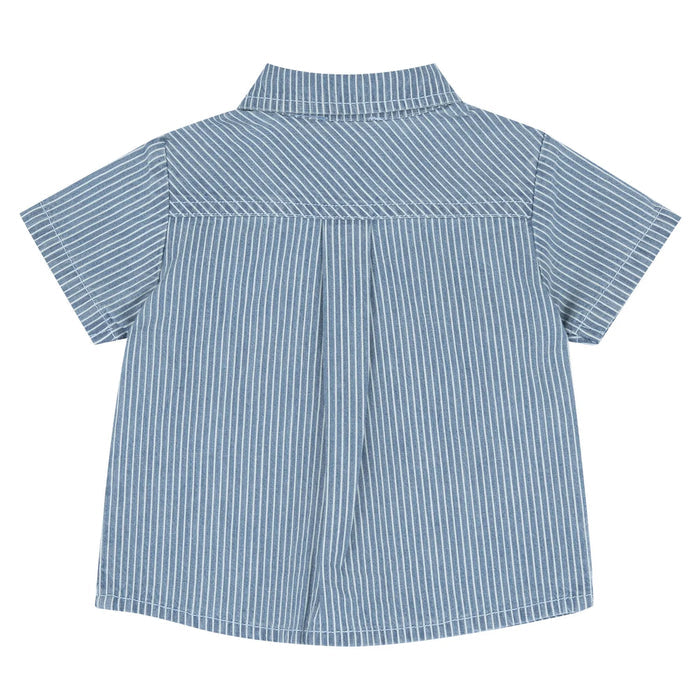 Boys Medium Blue Striped Shirt