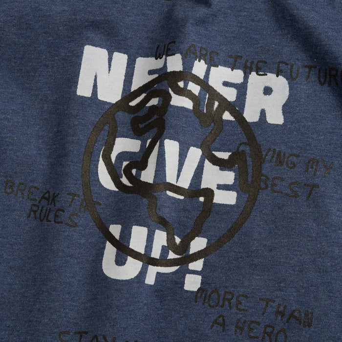 Boys Medium Blue Typography Printed T-shirt