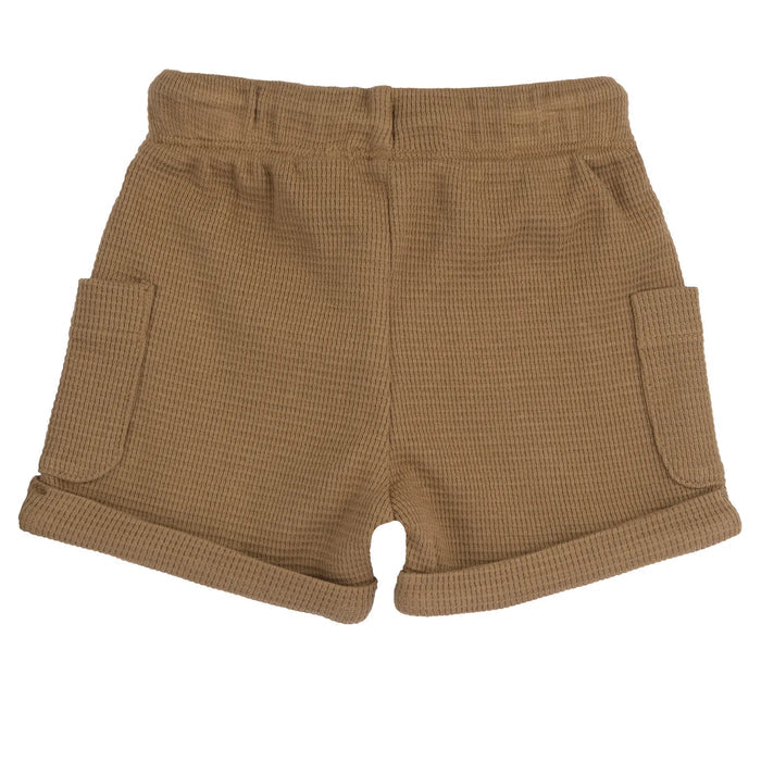 Boys Medium Brown Solid Shorts