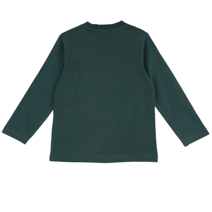 Boys Medium Green Applique Long Sleeve T-shirt
