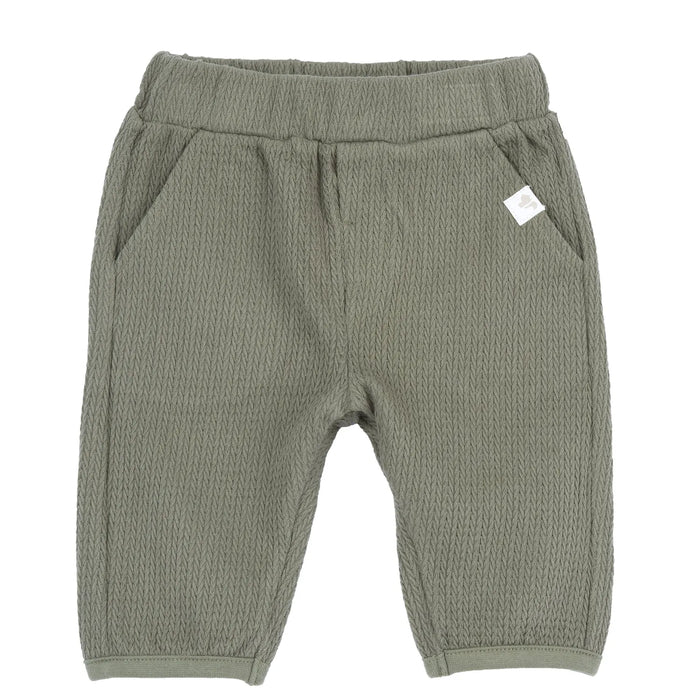 Boys Medium Green Self Design Trouser