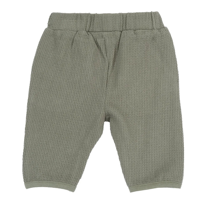 Boys Medium Green Self Design Trouser