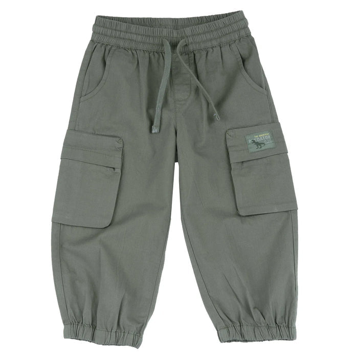 Boys Medium Green Solid Joggers