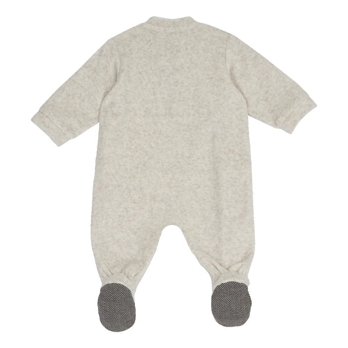 Boys Medium Natural Applique Front Opening Babysuit