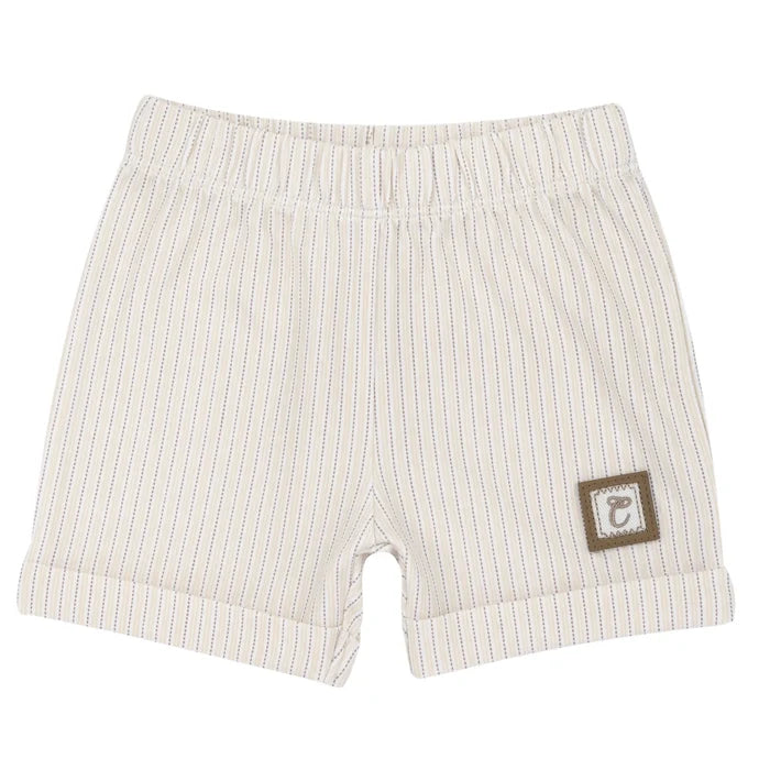 Boys Medium Natural Embroidered T-Shirt with Shorts