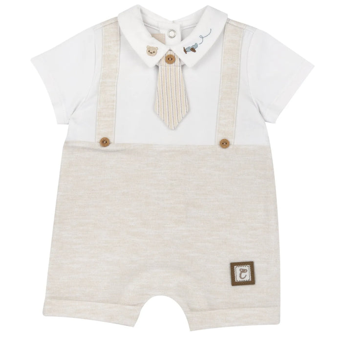 Boys Medium Natural Solid Romper