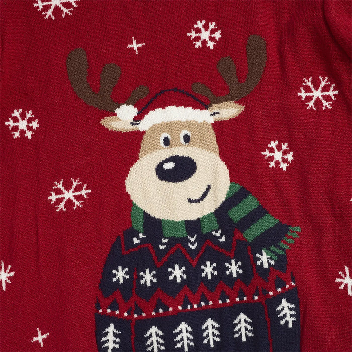 Boys Medium Red Printed Pullover