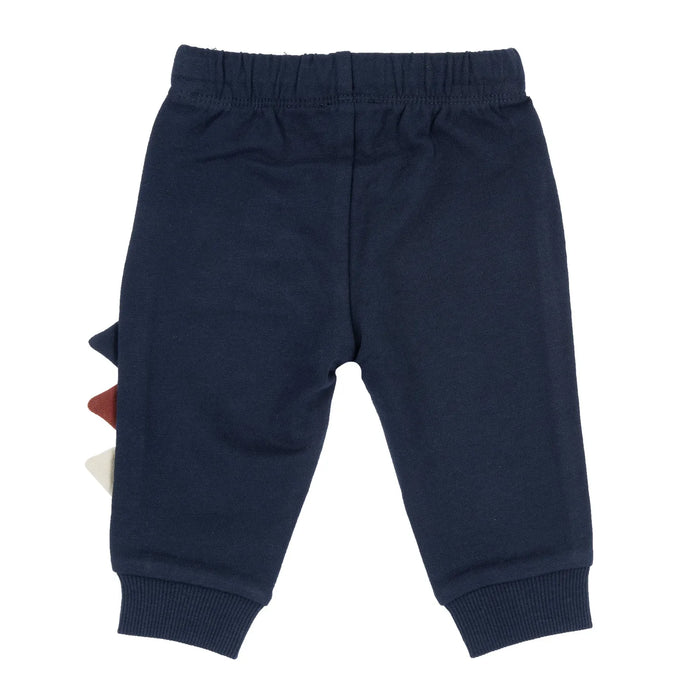 Boys Navy Blue Self Design Joggers