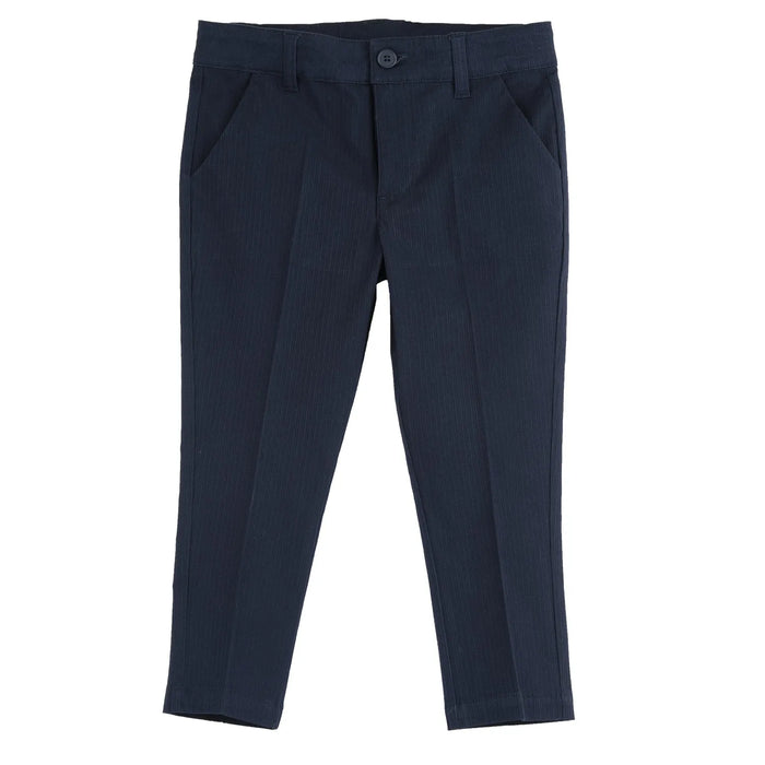 Boys Navy Blue Solid Trouser