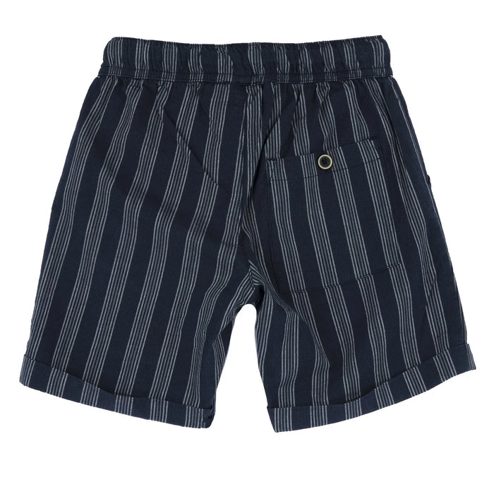 Boys Navy Blue Striped Shorts