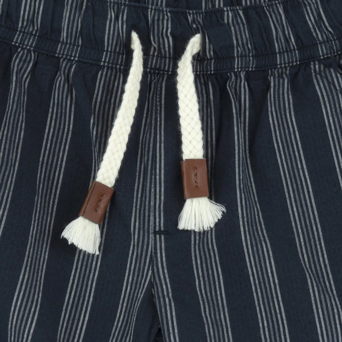 Boys Navy Blue Striped Shorts