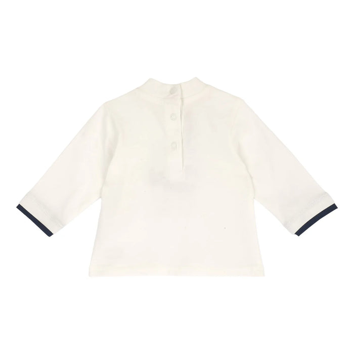 Boys Off White Embroidered Long Sleeve T-shirt