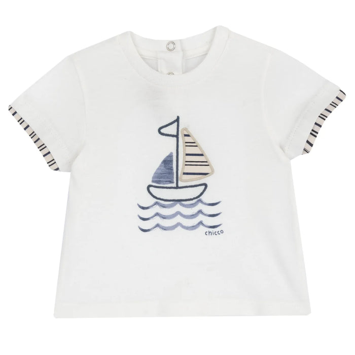 Boys White Applique T-shirt