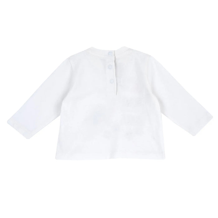 Boys White Dino Typography Printed T-shirt