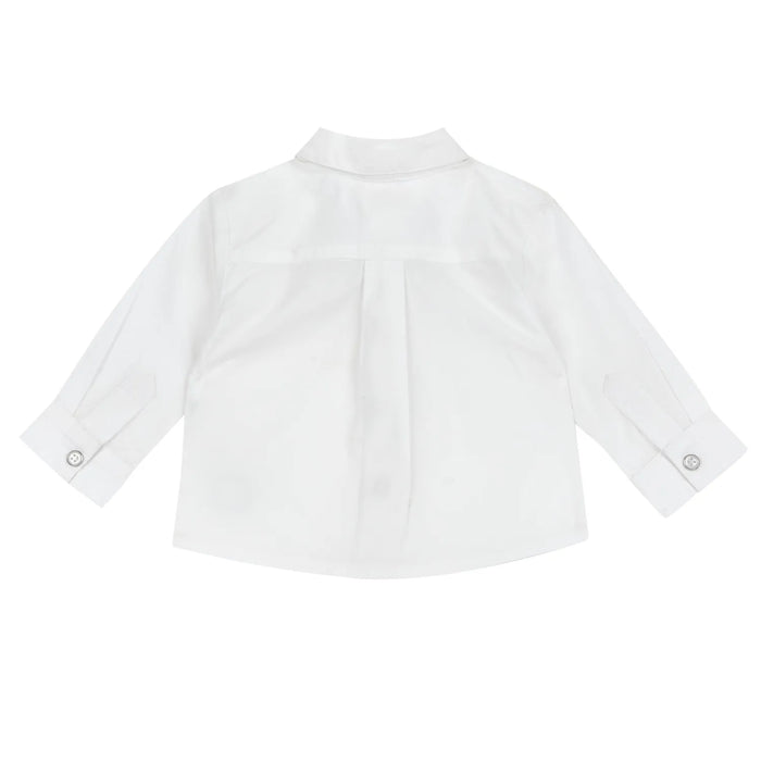 Boys White Embellished Cotton Shirt
