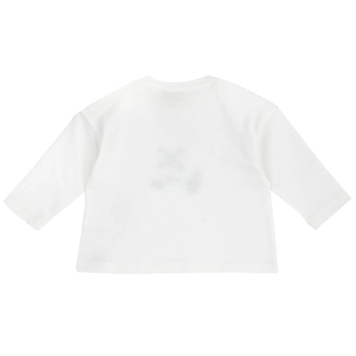 Boys White Embroidered Long Sleeve T-shirt