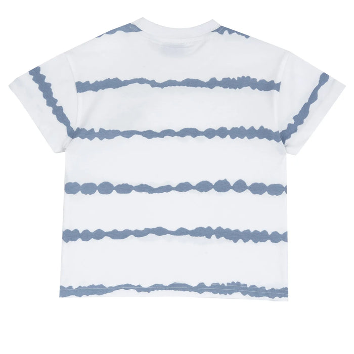 Boys White Light Blue Printed T-shirt