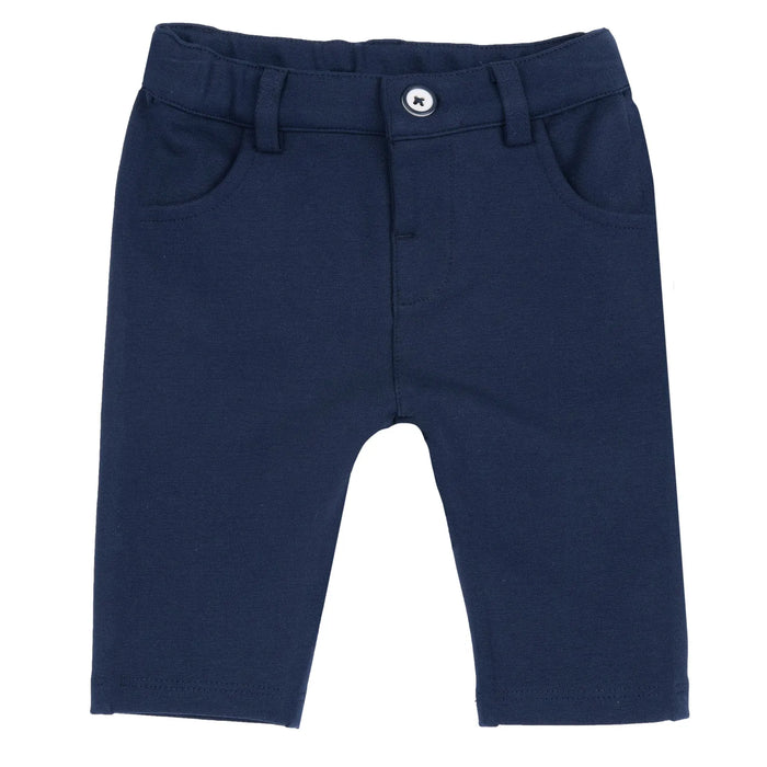 Boys White & Navy Embroidered Bodysuit with Trouser