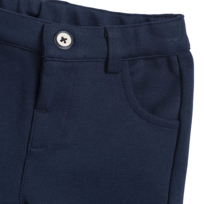 Boys White & Navy Embroidered Bodysuit with Trouser