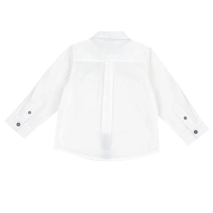 Boys White Solid Formal Shirt