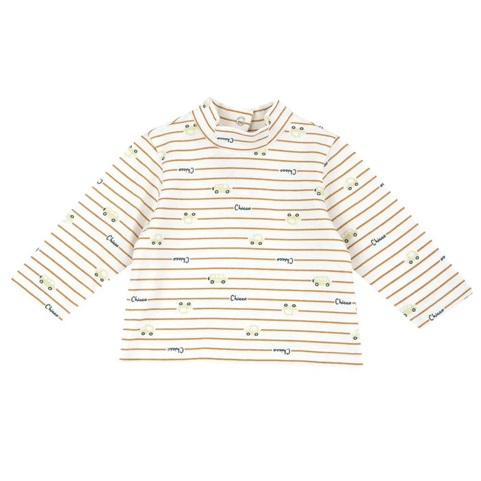 Boys White Striped Long Sleeve T-shirt