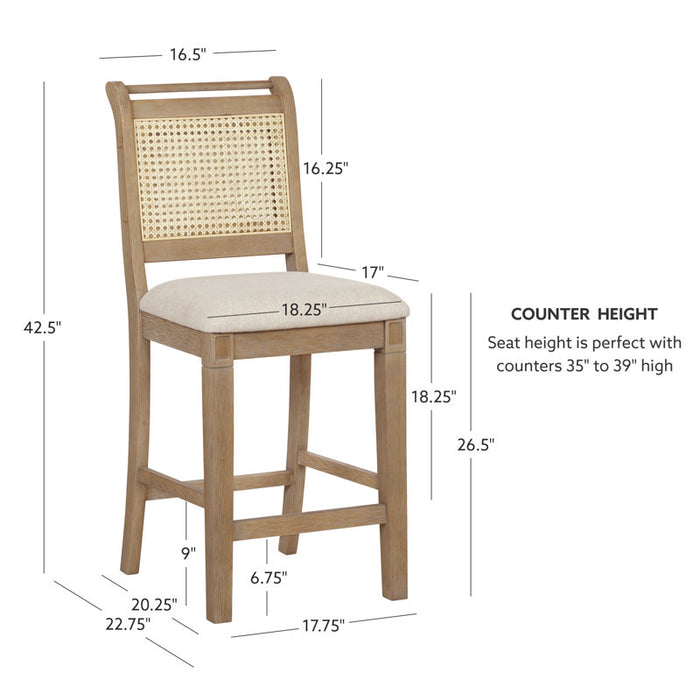 Breider Natural Cane Counter Stool