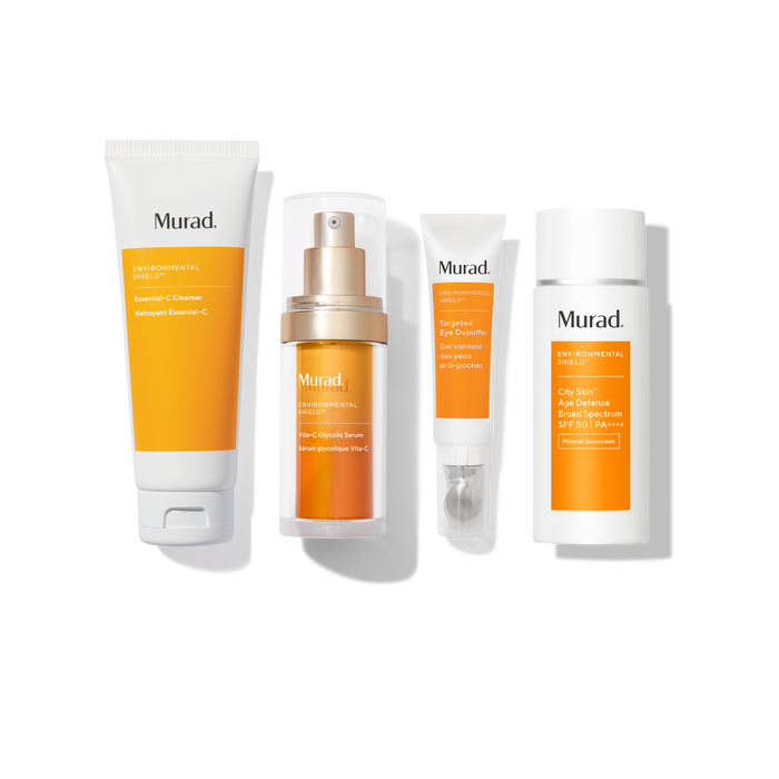 Set of Murad skincare products on a white background