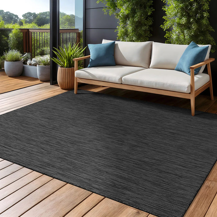 Broadwater Dark Grey Indoor / Outdoor Rug 9 x12