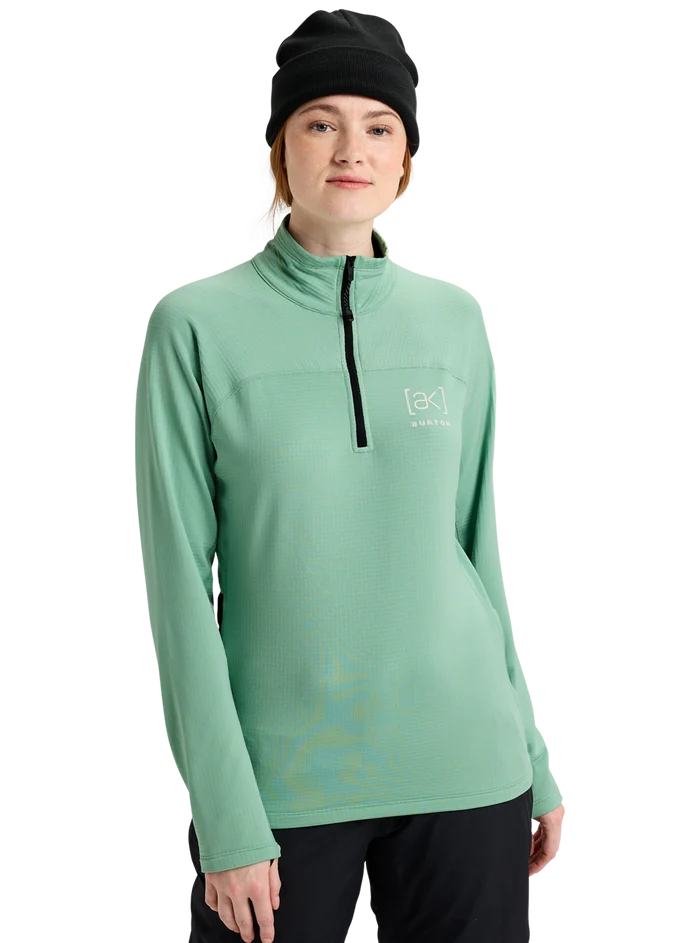 Product image of Women's Burton [ak] Helium Grid Quarter-Zip Fleece[Variant:Soft Sage]