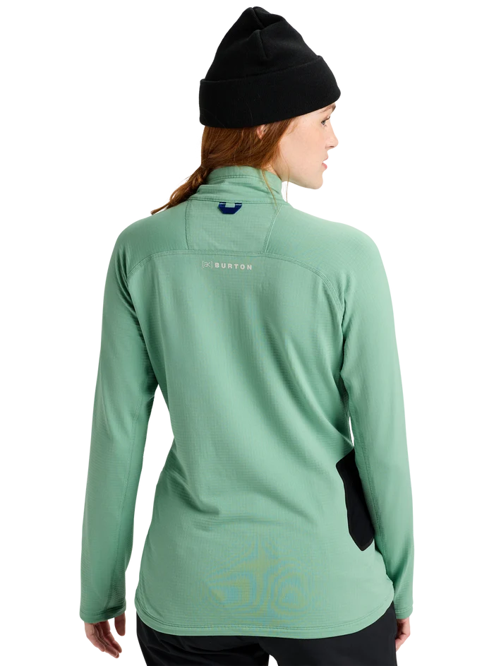 Product image of Women's Burton [ak] Helium Grid Quarter-Zip Fleece[Variant:Soft Sage]
