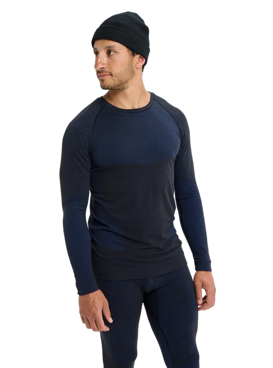 Product image of Men's Burton [ak] Slokar Merino Base Layer Crewneck[Variant:True Black / Jake Blue]