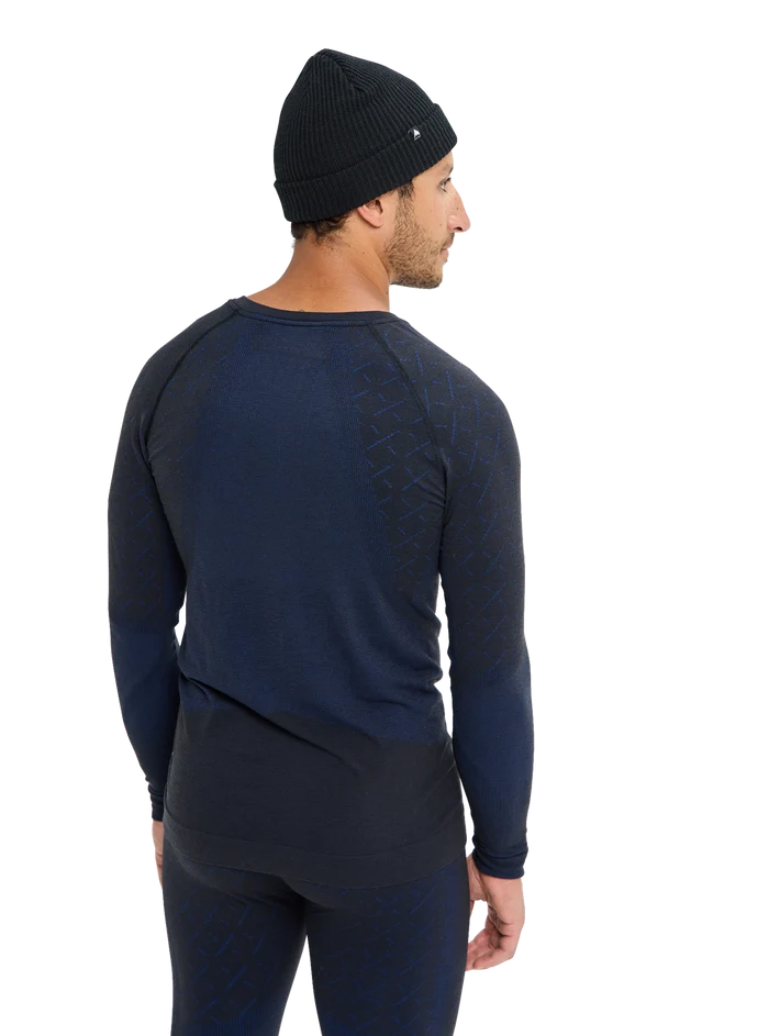 Product image of Men's Burton [ak] Slokar Merino Base Layer Crewneck[Variant:True Black / Jake Blue]