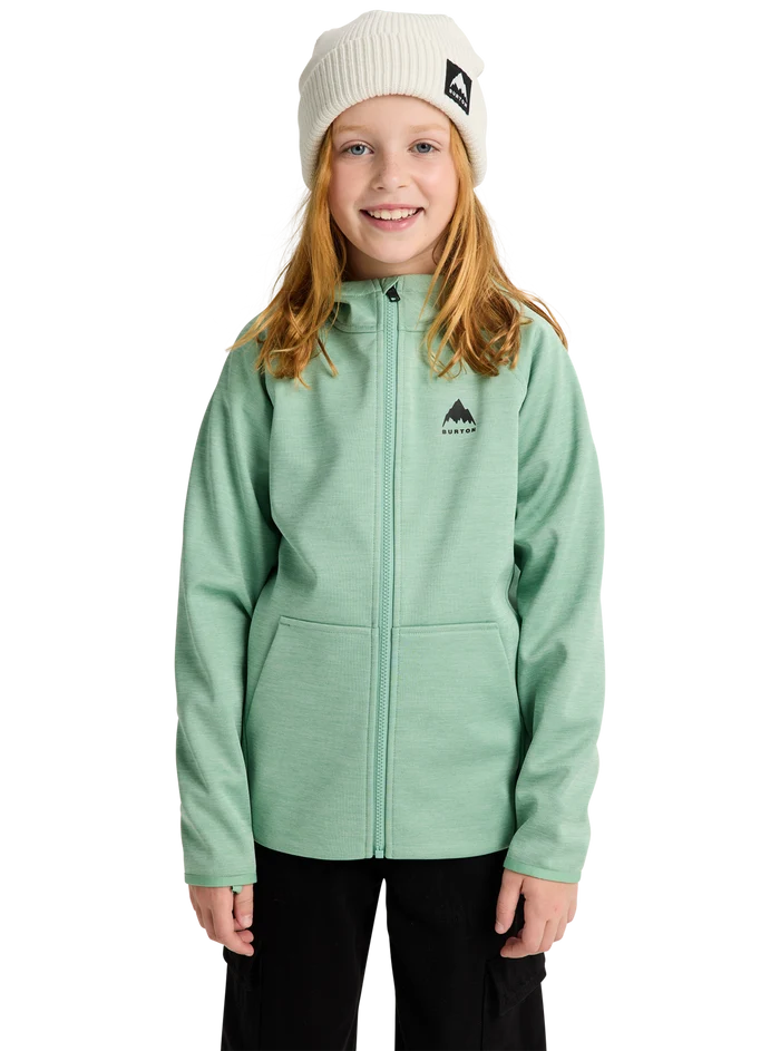 Product image of Kids' Burton Crown Weatherproof Full-Zip Fleece[Variant:Soft Sage Heather]