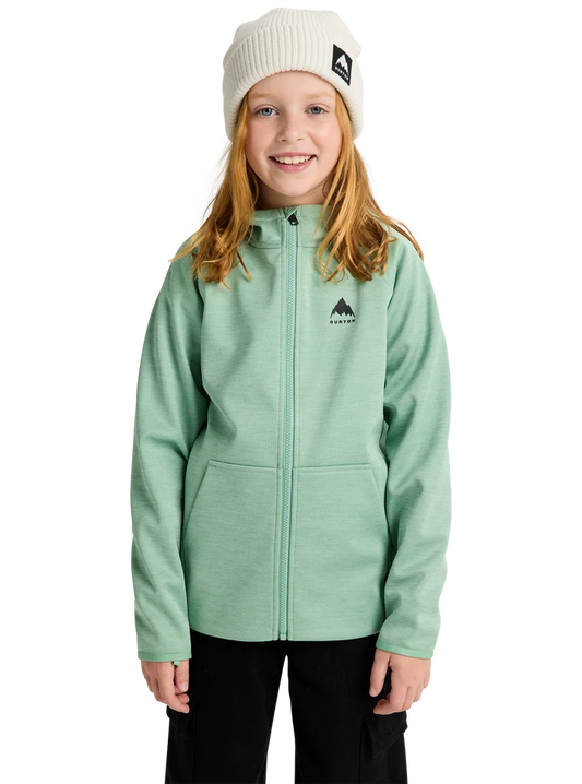 Product image of Kids' Burton Crown Weatherproof Full-Zip Fleece[Variant:Soft Sage Heather]